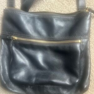 Fossil Black Leather Crossbody Bag